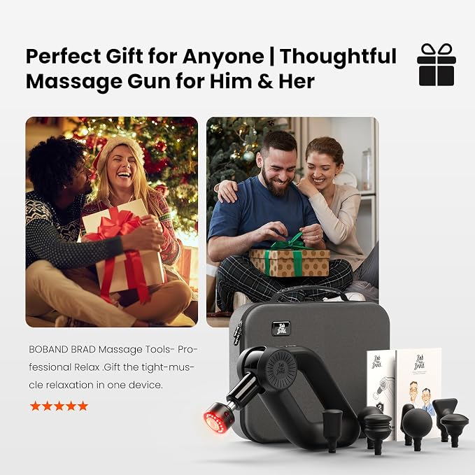 BOB AND BRAD D6 Ultra Massage Gun with Infrared Light, Deep Tissue Percussion with 16mm Amplitude, Professional Muscle Massager for Athletes, Electric Handheld Massager