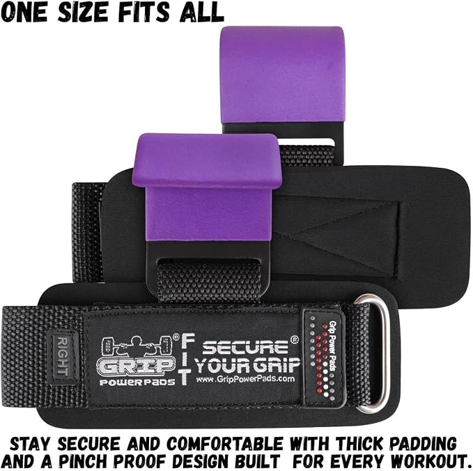 Weight Lifting Rod Hooks Heavy Duty Wrist Wraps Power Weight Lifting Training Gym Grips Straps Set of 2