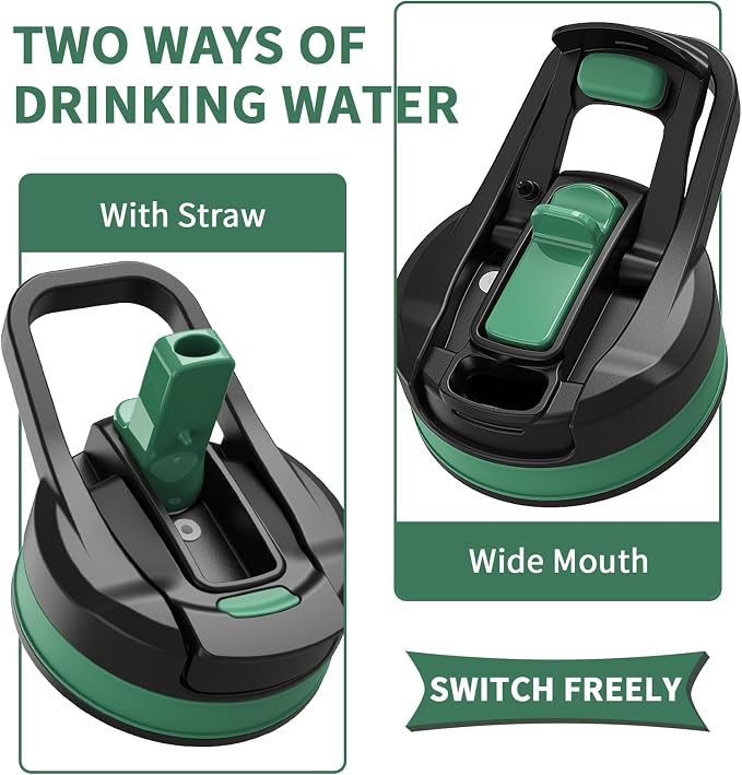 2.2L Half Gallon Water Bottle with Straw & Chug Lid, Dishwasher Safe BPA-Free PP Plastic Jug, Heavy Duty Leakproof Gym Bottle with External Handle & Carrying Strap, Motivational Oz/ML Marker