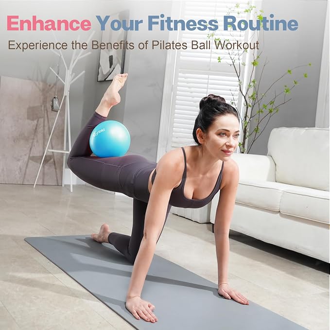 kisnbld Small Exercise Ball, 9 Inch Mini Pilates Ball, Anti Burst and Slip Resistant Mini Yoga Ball for Stability, Fitness, Physical Therapy, Stretching & Core Strength Workout at Home Gym & Office
