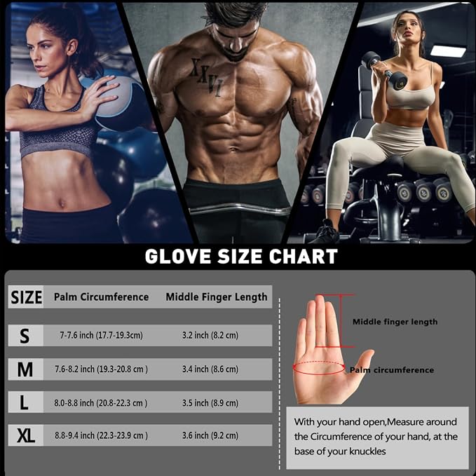 Full Finger Workout Gloves for Men Women, Weight Lifting Gloves Foam Padded | Full Hand Coverage Grip Gym Gloves for Weightlifting, Exercise, Fitness, Training, Cycling, Tactical, Touch Screen, Anti-Slip