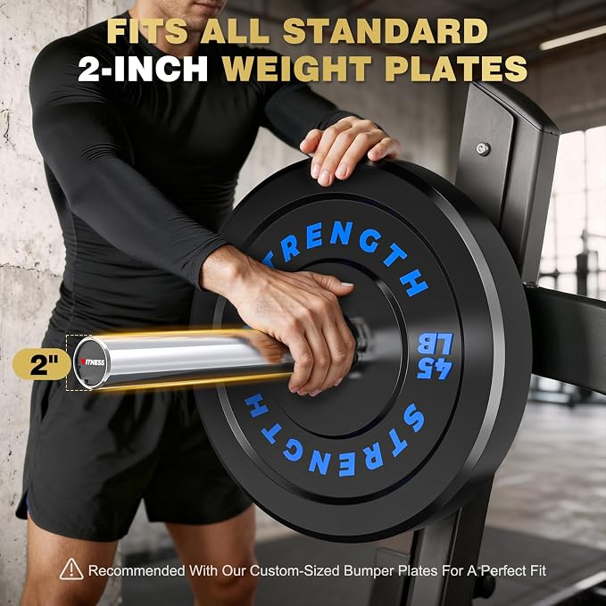 Rendpas 7FT Olympic Barbell for Home Gym Strength Training, 45 Lbs 2-inch Weight Bar with 28mm Grip, 1000 Lbs Capacity 190K PSI Alloy Steel