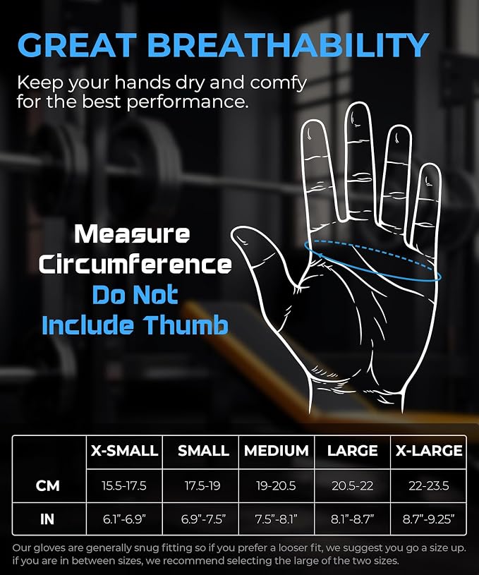 sunnex Weight Lifting Gloves with Extended Wrist Support - High-Grip Silicone Padded Gym Gloves for Men & Women, Breathable Fingerless Workout Gloves for Pull Ups, Training & Powerlifting (Black)