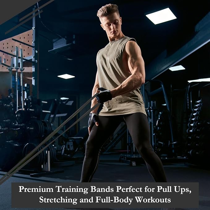 Foilswirl 8 Pcs Resistance Bands for Working Out | Pull Up Assistance Bands, Fitness, Full-body Training, Physical Therapy and Stretch Workout for Men, Women, Home, Outdoor