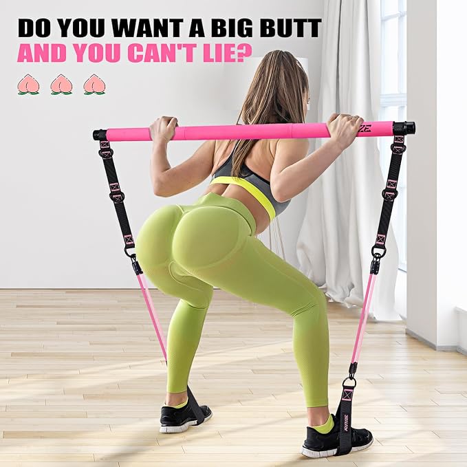 KUTIZE Pilates Bar Kit with Resistance Bands, Pilates Equipment, Multifunctional Pilates Bar for Women & Men, Pilates kit for Hip, Back, Arm, Full-Body Workouts, Home Gym Strength Training Equipment
