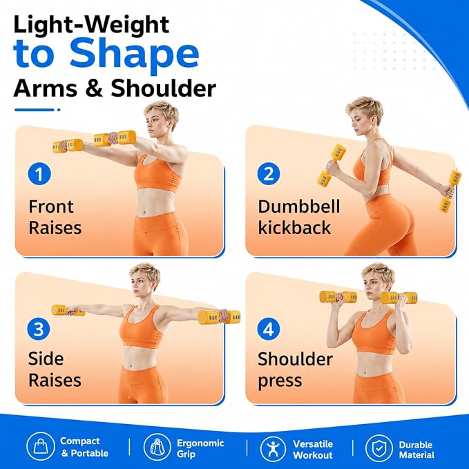 Adjustable Dumbbell Set, 4 in 1 Free Weights for Women with Fast Adjustment, Each 2.2/3.3/4.4/5.5lb Hand Weights, Compatible with Kettlebells for Home Gym Exercise & Fitness