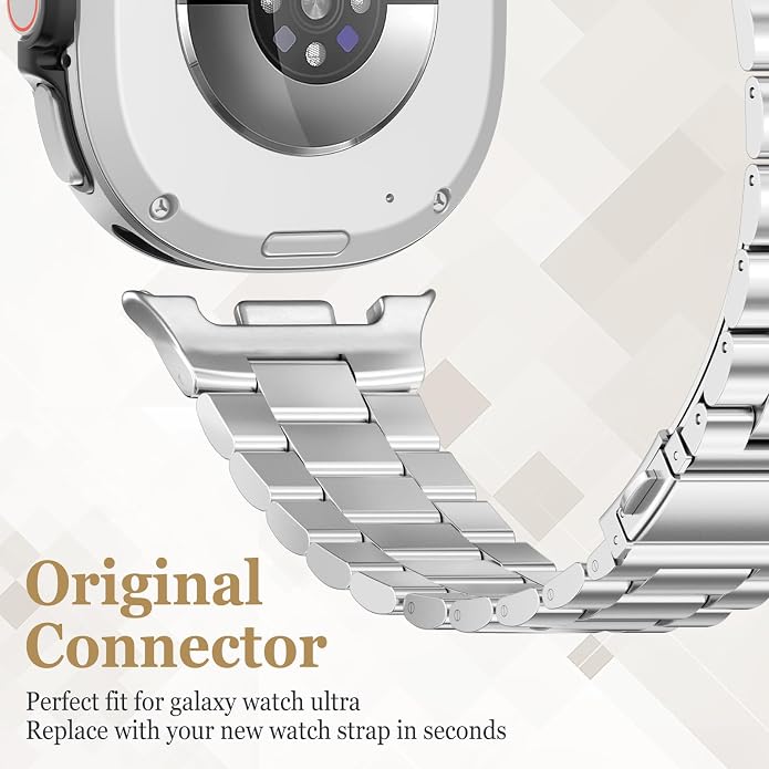 Metal Band for Samsung Galaxy Watch 9 8 40mm 44mm/Classic 46mm Men Women | Stainless Steel, No Gap Strap, Link Bracelet for Samsung Galaxy Watch 8 9 44 40mm/8 Classic 46mm, Business to Casual
