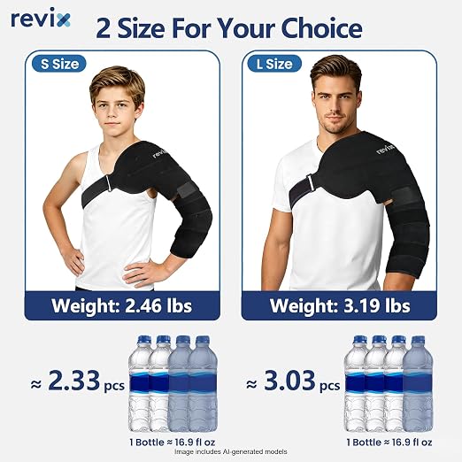 REVIX Youth Shoulder Arm Ice Pack Wrap for Pitcher, Reusable Ice Arm Sleeve | Ice Pack for Volleyball Player & Athletes, Cold Therapy for Shoulder & Elbow, Throwing Recovery, Muscle Relax & Daily Use