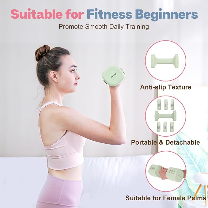 kisnbld Adjustable Dumbbell Set, 2-in-1 Dumbbells & Kettlebell,Hand Weights | 2.2-5.5lb Each Free Weights for Women Beginners with Fast Adjustment,Weights Set for Home Gym & Outdoor Exercise Training