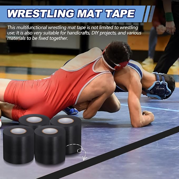 Pangda Wrestling Mat Tape 3 or 4 Inch Heavy Duty 7 Mil PVC Carpet Tape for Wrestling Grappling Exercise Mats Seaming Cover Gym Floor Carpet Seam