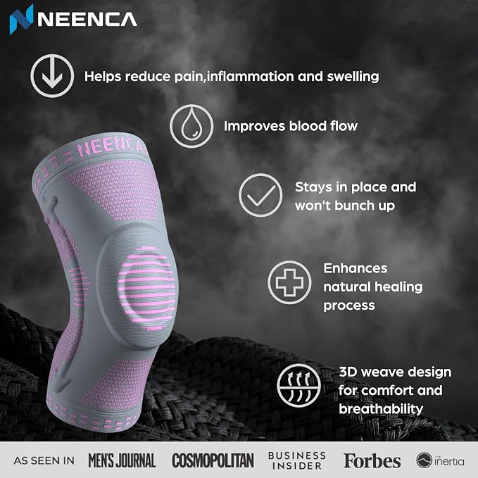 NEENCA Professional Knee Brace, Medical Knee Support for Women & Men Relief | Patented Patella Gel Pad & Side Stabilizers, Compression Sleeve for Knee Pain, Swelling, ACL, PCL, Arthritis, Sports, Workout