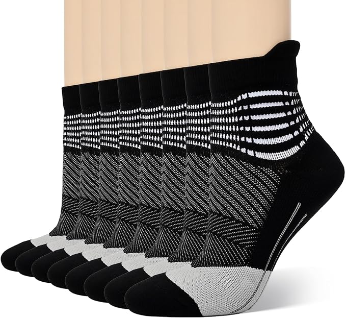 IRAMY Compression Ankle Support Socks Women Wicking Cushioned Athletic Plantar Fasciitis Relief 3/4/6 Pairs