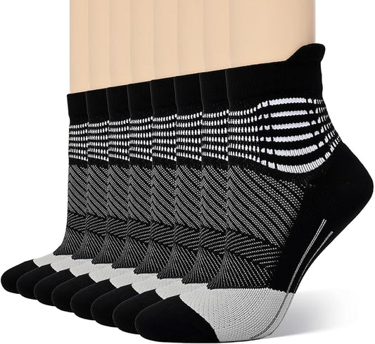 IRAMY Compression Ankle Support Socks Women Wicking Cushioned Athletic Plantar Fasciitis Relief 3/4/6 Pairs