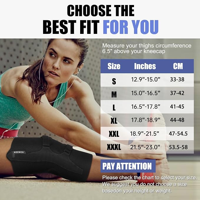 NEENCA Professional Knee Brace, Medical Knee Support for Women & Men Relief | Patented Patella Tendon Strap & Gel Pads & Metal Stabilizers, for Knee Pain, Meniscus Tear, ACL, Joint Pain, Sports, Workout