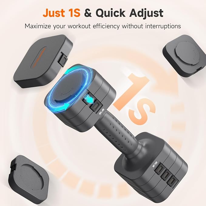 FEIERDUN DB3 5-in-1 Adjustable Dumbbell Set, 6LB/10LB Pair Adjustable Weights for Women at Home, Dual Locking Stable Hand Weights with TPU Soft Handle, Home Gym, Rehab, Pilates, Yoga, Strength Training