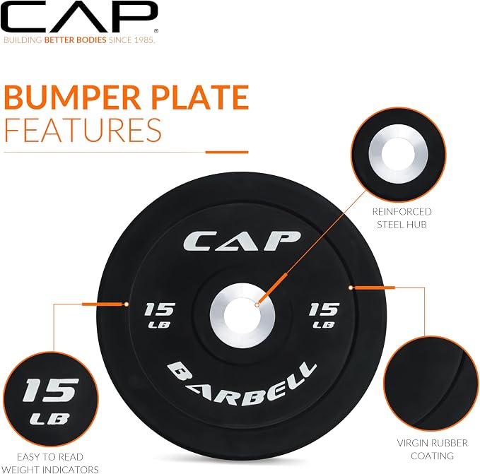 CAP Barbell Rubber Olympic Bumper Plate | Multiple Options/Colors