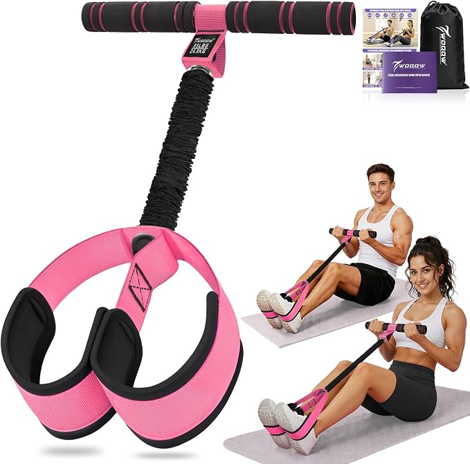 Upgraded Pedal Resistance Band with Handles, Foot Pedal Resistance Bands for Women, Core Abs Leg Training, Exercise Bands for Full Body Workout Fitness, Home Gym Equipment, Pilates & Physical Therapy