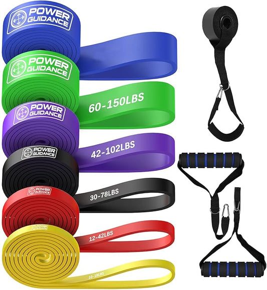 POWER GUIDANCE Resistance Bands, Set of 5 Pull Up Bands, Pull Up Assistance Bands, Exercise Bands, Resistance Bands Set for Legs, Working Out