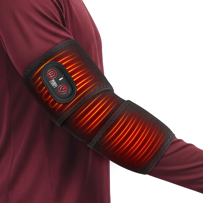 Rechargeable Cordless Elbow Heating Pad Wrap, Fast Heating Heated Arm Sleeve with 3 Heat & Timing Settings, 4000mAh USB Arm Heat Wrap for Tennis Elbow, Tendonitis, Arthritis, Forearm Pain Relief