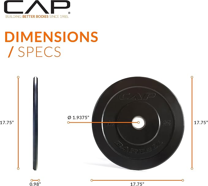 CAP Barbell Rubber Olympic Bumper Plate | Multiple Options/Colors