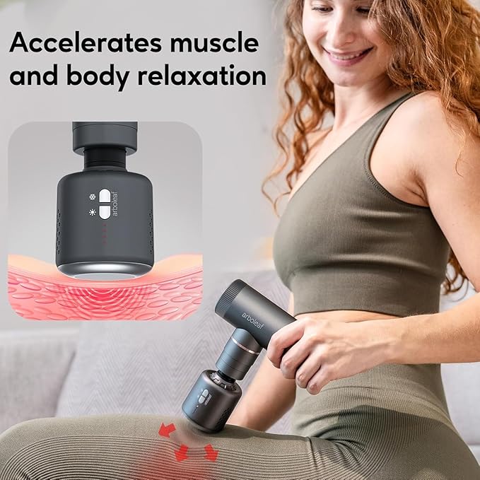 arboleaf Thermacool Massage Gun Deep Tissue with Heat and Cold Head, Full-Metal Electric Portable Hand Held Massager Gun for Back, Body Sore Muscles, Pain Relief | Targeted Temperature Control with Deep Percussion Massage for Muscle Warm-Up, Post-Worko...
