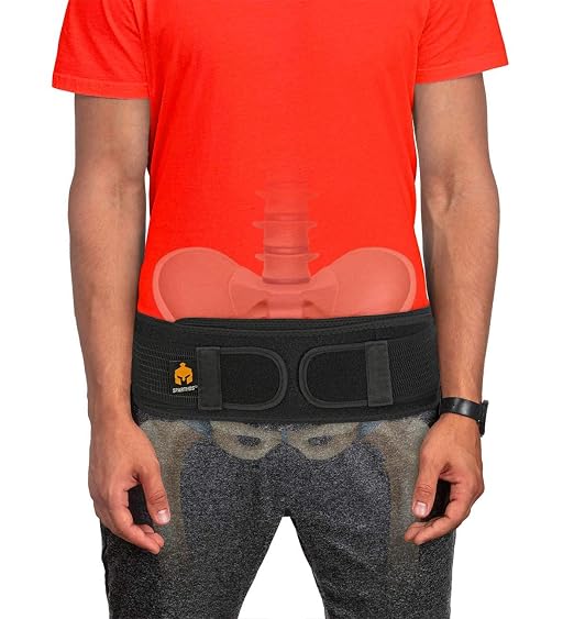 Sparthos Sacroiliac SI Belt, SI Joint Belt for Women & Men - Black, XL/XXL