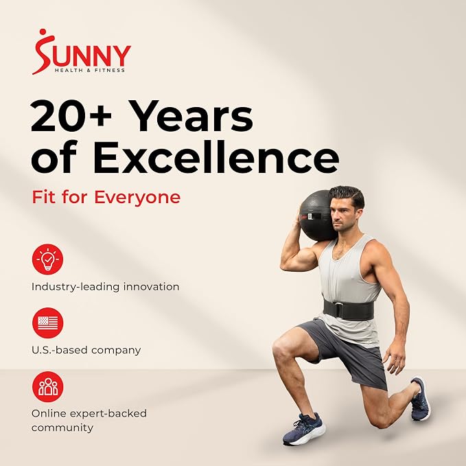 Sunny Health & Fitness S-XXL Heavy-Duty 4" Nylon Weightlifting Belt