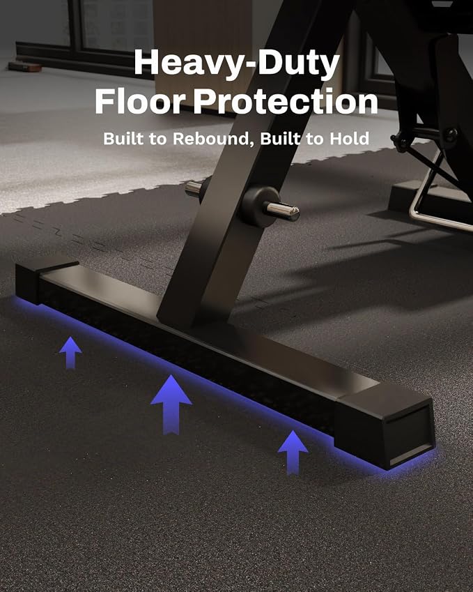 AIRHOP 0.79'' Extra-Thick 24 Sq Ft Rubber Top Gym Flooring for Home Gym | 6 Tiles, High Density EVA Foam, Waterproof & Non-Slip Rubber, Interlocking Puzzle Mats, Heavy Duty Floor Protection, 24"x24"