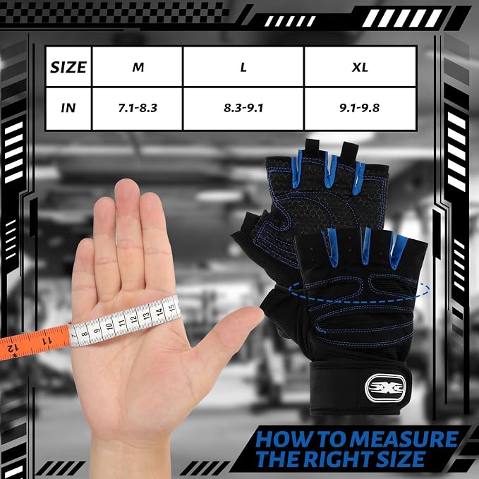 Fourluoo 3 Pairs Weight Lifting Gloves for Men Women, Gym Workout Gloves with Full Palm Protection, Breathable Anti-Slip Fitness Glove for Training, Cycling, Pull-ups, Medium