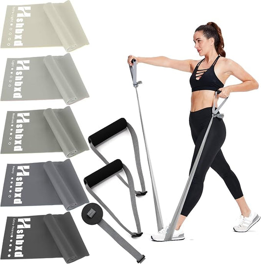 Resistance Bands Set for Physical Therapy, Rehab, Yoga and Pilates | Latex-Free elastic exercise bands suitable for rehab, yoga, Pilates, gym workouts, stretching, and home exercise