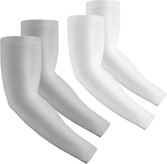 2 Pairs UV Protection Cooling Arm Sleeves Compression Sun Sleeves for Men Women Youth, Tattoo Cover Up, UPF 50