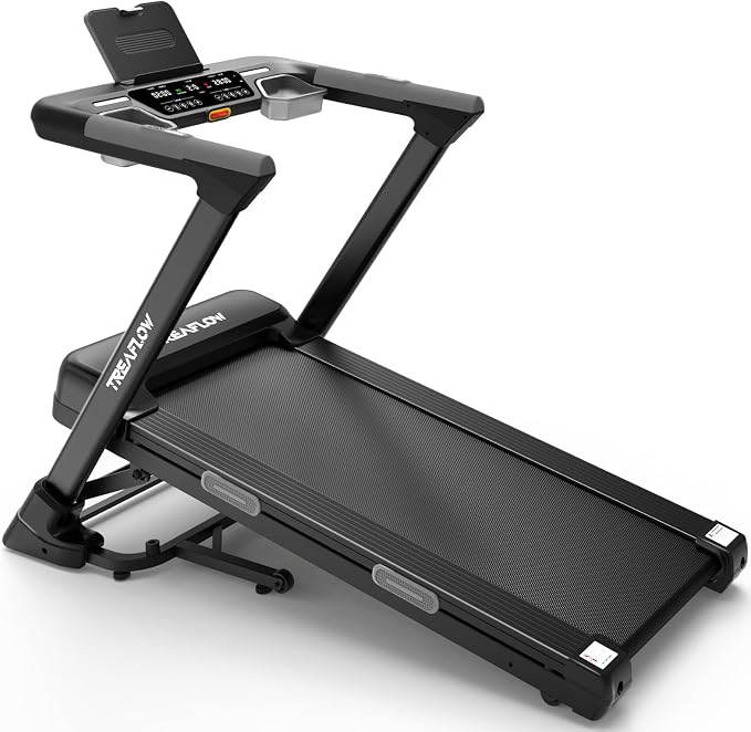 TREAFLOW Folding Treadmill with 25% Auto Incline, 3.5HP | Brushless Motor, 10 MPH Performance, Joint-Friendly Cushioning, Easy Handrail Controls, Space-Saving Folding Design