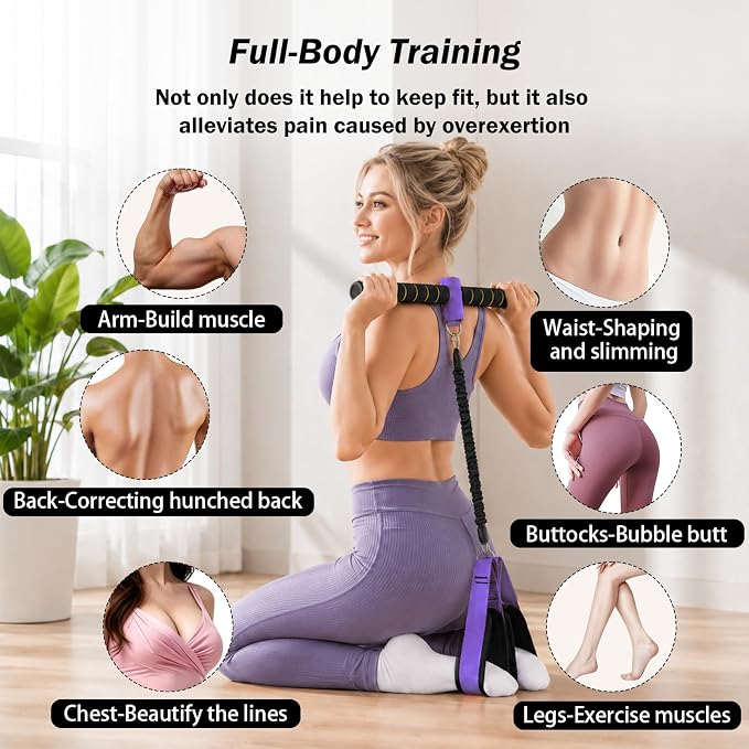Resistance Bands with Handles, 6-Tube Elastic Pedal Resistance Band for Working Out, Durable Natural Rubber Exercise Bands, Multifunction Exercise Equipment for Abdomen, Waist, Arm, Leg Stretching