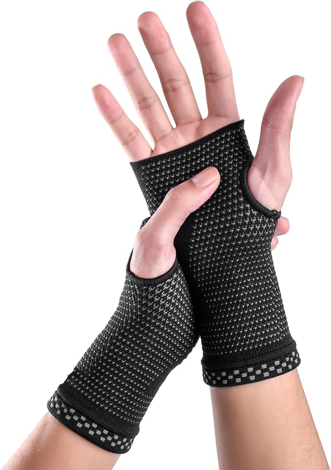 Wrist Compression Sleeves (Pair) for Carpal Tunnel and Pain Relief Treatment,Wrist Support for Women and Men.Breathable and Sweat-Absorbing carpal tunnel wrist brace