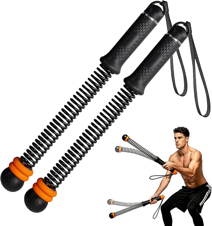 Weighted Ropeless Battle Ropes, Adjustable Resistance Cordless Exercise Rope with Non-Slip Handles, Low Noise Portable Workout Rope for Home Gym HIIT Training (Black)