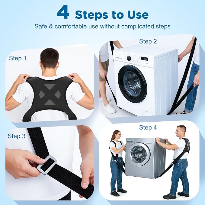 NOCOEX Moving Straps 2-Person for Lifting - Shoulder Lifting and Moving System with Back Support for Movers Easily & Safely Carry Furniture Appliance Mattresses Heavy Object Up to 880 lbs Like a Pro