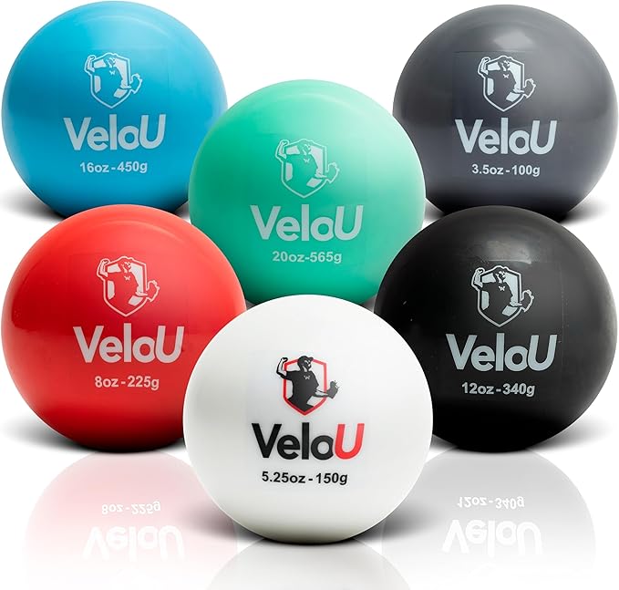 Weighted Baseballs 6 Ball Set: Increase Throwing Velocity & Arm Strength - Withstands 18,000 Throws - Weighted Balls for Pitching & Throwing - Plyo Balls - Ideal Training Tool