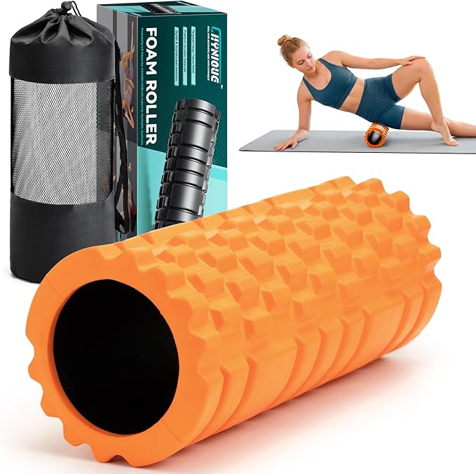 Foam Roller 13'' Multi-Density Massager for Deep Tissue & Muscle Recovery | Patented Exercise Roller for Relieves Tight, Sore Muscles & Kinks, Improves Mobility & Circulation - Targets Key Body Parts