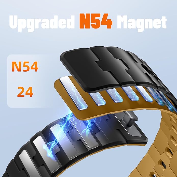 Bandletic Magnetic Silicone Watchband Compatible with All Apple Watch | Strong Magnet Sport Strap for iWatch Ultra 49mm Series 11-1 SE 46mm 45mm 44mm 42mm 41mm 40mm 38mm, Ideal for Men Women