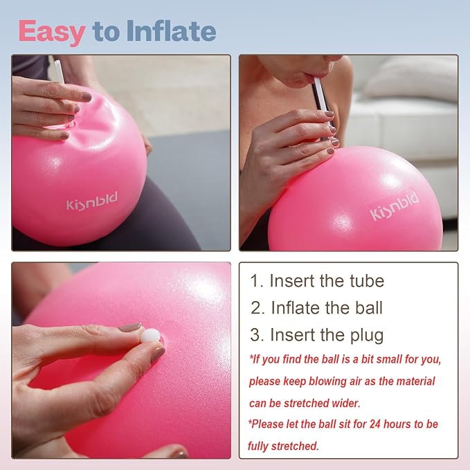 kisnbld Small Exercise Ball, 9 Inch Mini Pilates Ball, Anti Burst and Slip Resistant Mini Yoga Ball for Stability, Fitness, Physical Therapy, Stretching & Core Strength Workout at Home Gym & Office