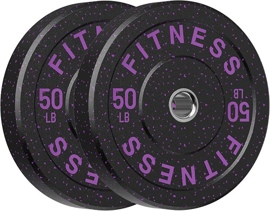 HANDBODE 2-Inch High-Bounce Bumper Plates, Olympic Weight Set, 10-650 lb | Barbell Weight Plates Set for Home Gym, Colored Weights Rubber Strength Training Plate for Weight Lifting