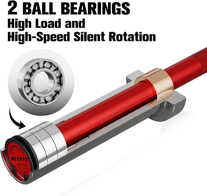 RITFIT Olympic Barbell 4ft/6ft - 2 Inch Weight Bar for Strength Training, Weightlifting, Squat, Deadlift, Bench Press, Curl, Overhead Press - 350lbs/500lbs Capacity