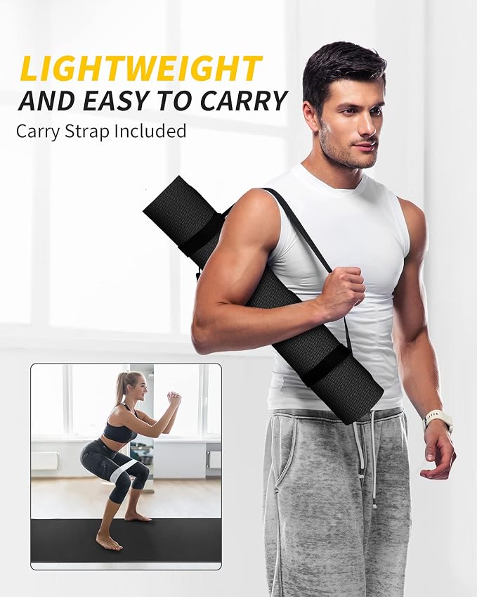CAMBIVO Extra Long Wide Yoga Mat, Thick PVC Workout Mat | For tall and plus-size, cushioned PVC with non-slip bottom, for home gym pilates barefoot and bodyweight training