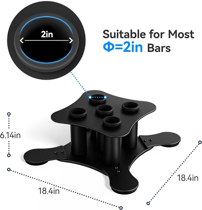 Vertical Barbell Holder for 2-Inch Olympic Bars | Bar Storage Rack for Barbells, Curl Bars, Triceps & Hex Bars
