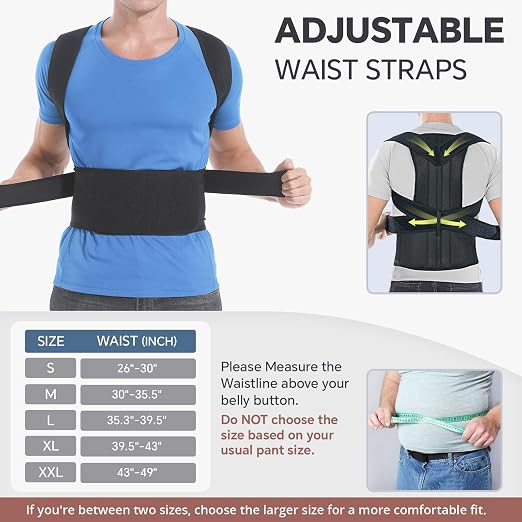 DIANMEI Back Brace Posture Corrector for Women and Men, Back Braces for Upper and Lower Back Pain Relief, Adjustable and Fully Back Support Improve Posture and Lumbar Support(M, 30"-35.5" Waist)