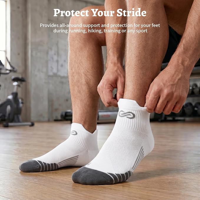 Compression Socks for Men Women Ankle Running Socks for Plantar Fasciitis | Low Cut Athletic Ankle Socks with Ankle & Arch Support for Running, Cycling, Golf, Work, Plantar Fasciitis Relief