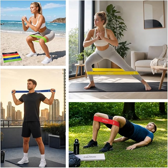 5-Pack Workout Resistance Bands: Elastic for Strength, Stretching, Pilates & Yoga. Home Gym Equipment for Men/Women, Suits Physical Therapy, Leg/glute/arm Training—Practical, Multi-use.
