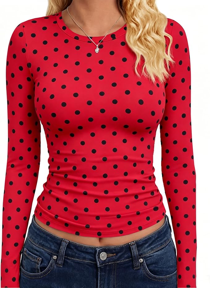 GAYHAY Long Sleeve Shirts for Women Tops Fitted Clothes Fall Fashion 2026 | Basic Tees, Girls School Outfits, Y2k Winter Tshirt, Tight Underscrub, Workout Casual, Cute Trendy Plain Compression Layering