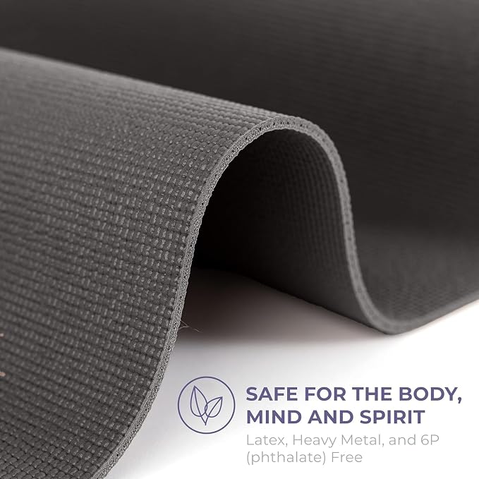 Ascend 6mm Thick Yoga Mat, 72x24in | Premium Non Slip Exercise Mat for Pilates, Workout, Stretching, Fitness, Training - Gym Mat for Home and Studio
