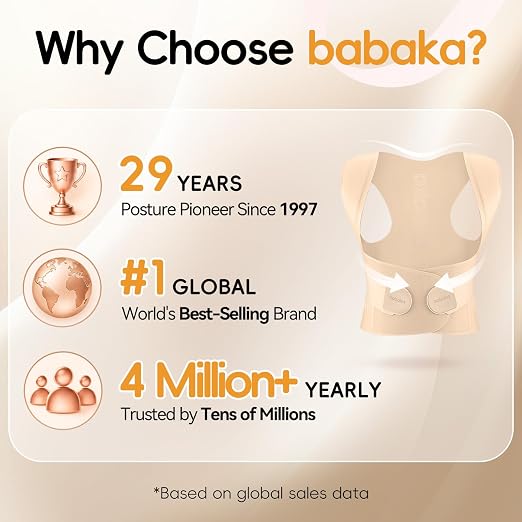 babaka Posture Corrector for Women, Invisible Lightweight Adjustable Back Brace for Upper and Lower Back Pain Relief, Hunchback, Hump, Scoliosis, Thoracic, Spine Corrector Under Clothes (Beige, Small, Waist: 25''-30'')